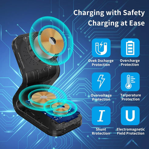 3 in 1 Magnetic Wireless Charger,15W Fast Mag-Safe Charging Station Stand for iPhone 13/13 Pro/13 Pro Max/13 Mini,12/12 Pro/12 Mini/11/X/XR, iWatc...