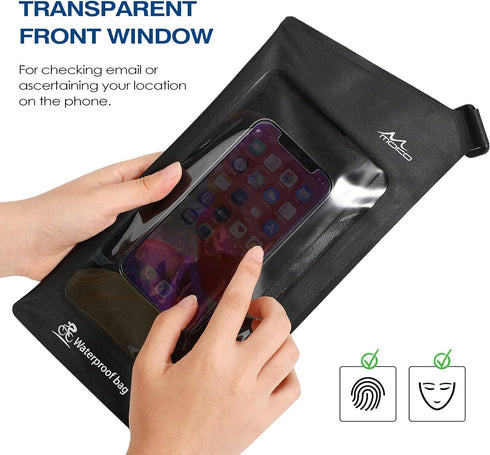 MoKo Waterproof Phone Pouch Wallet Bag, IPX8 Adjustable Sling Chest Crossbody Bag for Men Women Nylon Water-Resistant Dry Bag Case for Water Sport...