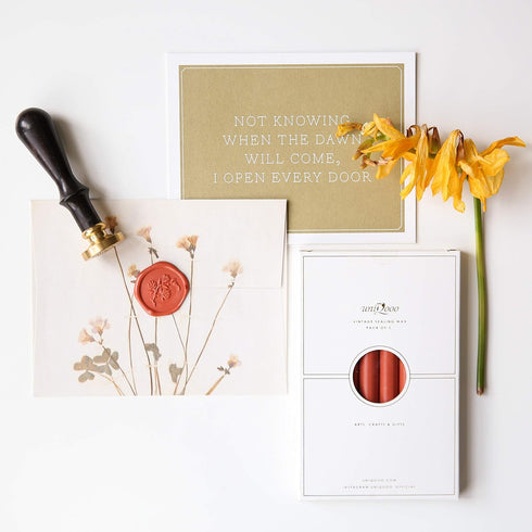 UNIQOOO Mailable Glue Gun Sealing Wax Sticks for Wax Stamp - Terra Cotta Orange, Fall Color Palette for Autumn Wedding Invitation, Cards Envelope,...