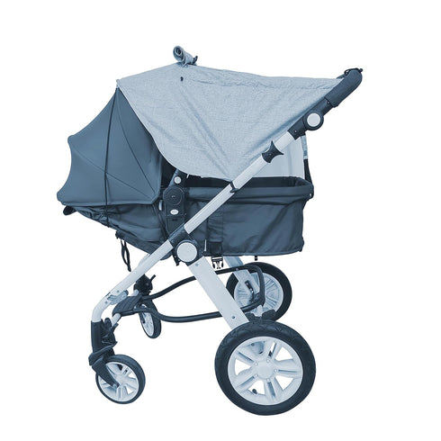 Stroller Sun Shade Universal Baby Stroller Cover for Sun Bassinet Blackout Cover (0-6m) Sunshade Visor Wind Cover Blocks Sun's Rays - Gray...