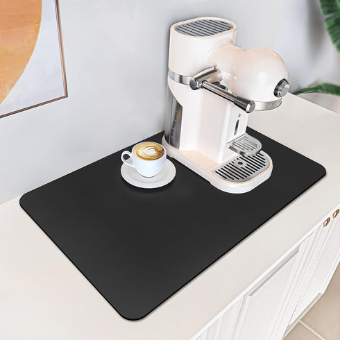 PoYang Coffee Mat: Coffee Bar Mat with Rubber Backed, 12" X 17" Hide Stains Coffee Maker Mat for Countertops, Coffee Matt for Counter, Coffee Bar ...