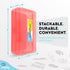 Enday Plastic Pencil Box with Snap Closure Lids Red, Small Utility Storage Crayon School and Office Supplies Case Organizer, Also Available in Gli...