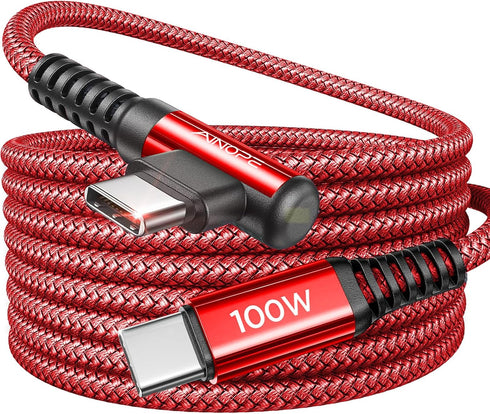 AINOPE 100W USB C to USB C Cable (6.6ft/6.6ft/10ft),Chubby Cable USB C,USBC to USBC Cable Fast Type C Charging Cable Fits for iPhone 15,MacBook Ai...
