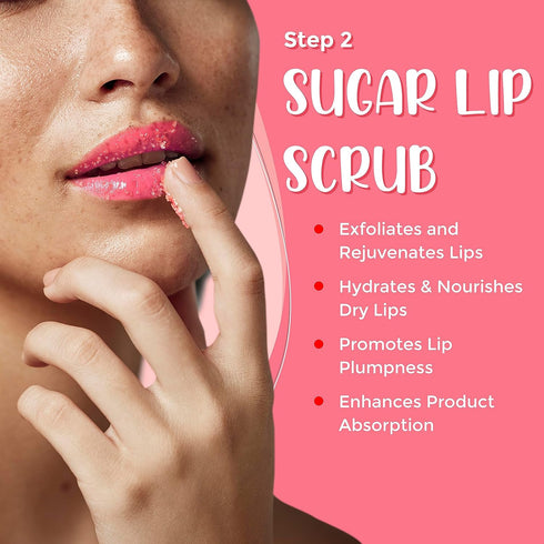 6-in-1 Lip Care Kit With Lip Sleeping Mask, Silicone Brush, Sugar Scrub, Sheet Mask to Reveal Luscious, Soft Lips – Korean Lip Therapy Set for Ful...