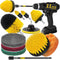 Holikme 11 Piece Drill Brush Attachment Set Scouring Pads Power Scrubber Brush Scrub Pads for Bathroom Surfaces, Floor, Tub, Shower, Grout, Tile, ...