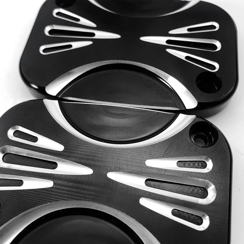 Motorcycle Brake Clutch Master Cylinder Covers Aluminum Left and Right Brake Reservoir Cylinder Cover for Harley Touring Road King Electra Street ...