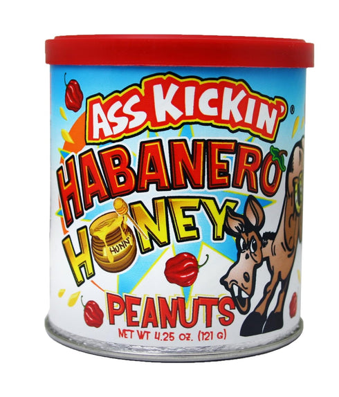ASS KICKIN' Roasted Spicy Hot Peanuts – 4.25 oz - Ultimate Spicy Gourmet Gift Peanuts - Try if you dare! (Habanero Honey)...