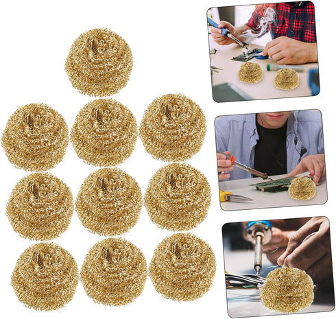 10pcs cleaning sponge soldering tip cleaner tip cleaner sponge iron nozzle clean ball soldering tip ball brass tip cleaner copper copper ball Abso...