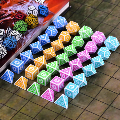 DND Dice Set 10 x 7 Retro Polyhedral Dice for Dragons and Dungeons Tabletop Role-playing Games, 70 Pieces RPG Dice...