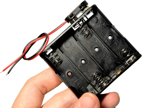 3 Pcs 4 x 1.5V (6V) AA Battery Holder Leads with 3 Pcs 9V I Type Snap Connector Plastic Housing...