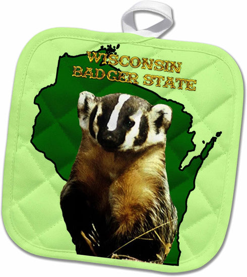 3D Rose Wisconsin Badger State Pot Holder, 8" x 8"...