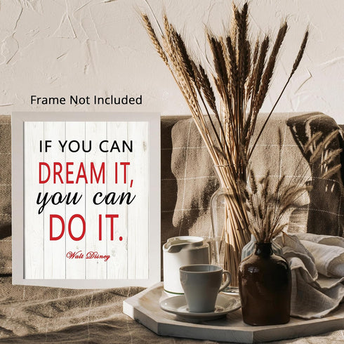 Posterizer 1 pcs-if you can dream it , you can do it- Walt Disney-Motivational & Inspirational Art-Kids Room Art-Gift for Daughter, Son, Kids- UNF...