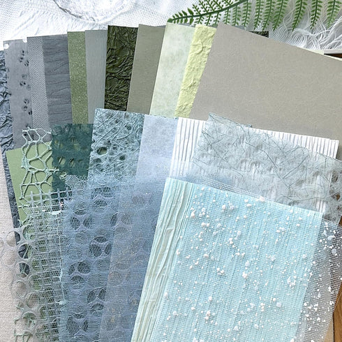 Aromoty 30Pcs Handmade Scrapbook Paper Craft Textured Paper Morandi A5 sheet Mesh Fabric Mulberry Special Paper Mix for Scrapbooking Junk Journal ...