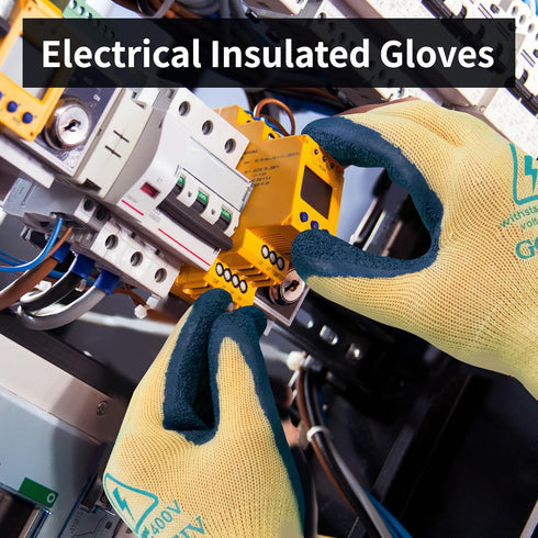 Electrical Insulated Gloves, 400V High Voltage Resistance Electrician Safety Gloves, Rubber Non Slip Work Gloves...