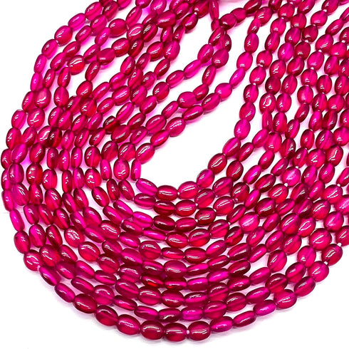 13.5 Inch 1 Strand Ruby Tourmaline Quartz 48 Pieces Approx Beads Size 7x5mm Shape Oval Cut Smooth Making, Beading & Craft Supplies 7$ST03D04...