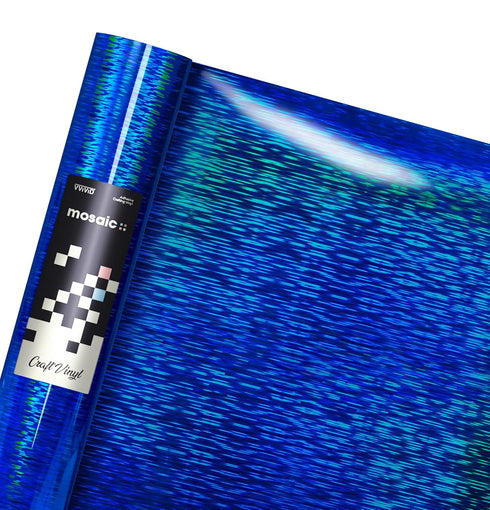 VViViD Mosaic+ Crafting Vinyl (Blue Brushed Holographic, 1ft x 5ft)...