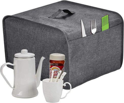 Toaster Cover with 2 Pockets,Can hold Jam Spreader Knife & Toaster Tongs, Toaster Appliance Cover with Top handle,Dust and Fingerprint Protection,...