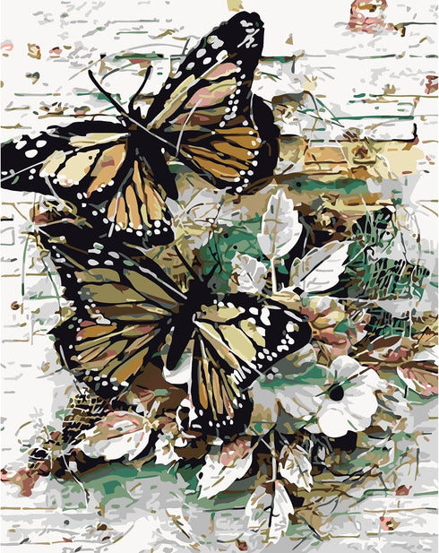 BOMUVI Paint by Numbers for Adults Beginner Paint by Numbers for Adults Butterfly DIY Paint by Number Kits Acrylic Painting Butterfly Paint by Num...