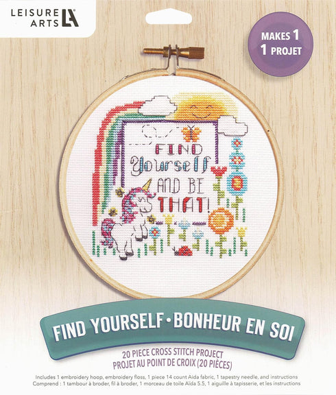 Leisure Arts Cross Stitch Kits 7" Find Yourself Cross Stitch Kit...