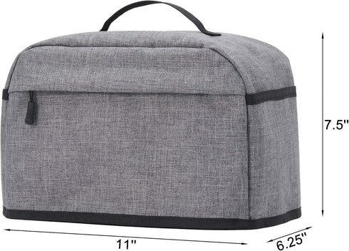 VOSDANS 2 Slice Toaster Cover with Zipper & Open Pockets Kitchen Small Appliance Cover with Handle, Dust and Fingerprint Protection, Machine Washa...