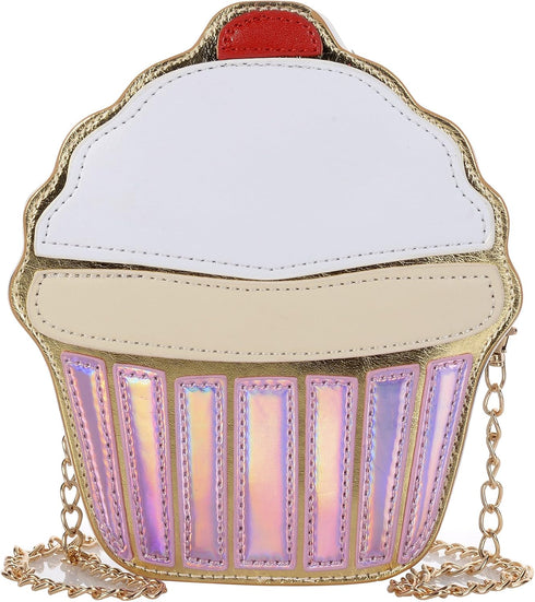 QZUnique Food Shape Cross Body Bag PU Cartoon Purse Ice Cream Sholuder Bag Handbag with Removable Chain...