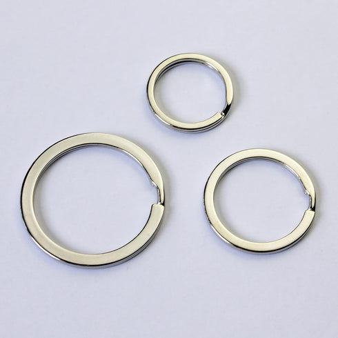 Flat Key Rings Key Chain Metal Split Ring 30pcs (Round 3/4 Inch, 1 Inch and 1.25 Inch Diameter), for Home Car Keys Organization, Nickel Plated Sil...