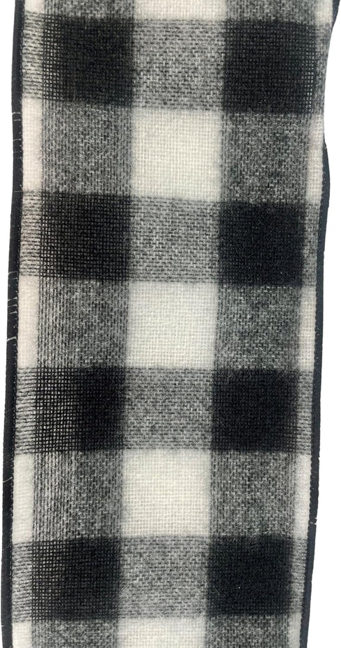 Lumberjack Ribbon,4" Wide x 10 Yards, Black White Buffalo Check Ribbon - Fuzzy Flannel : Lumberjack Party Supplies :...
