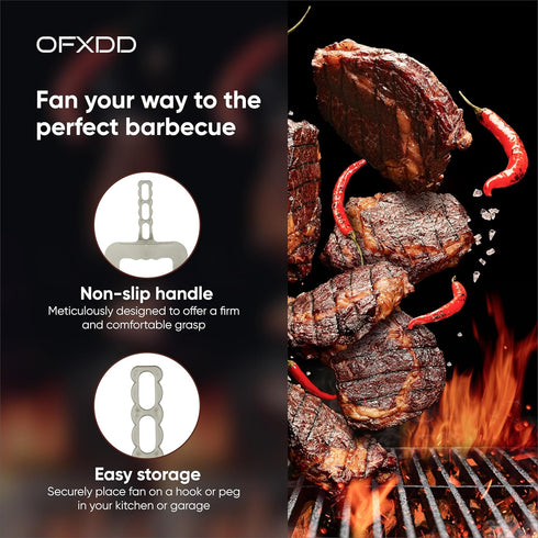 Heat Resistant Plastic Barbecue Hand Fan BBQ Flame Blower, Bbq hand fan color may vary...
