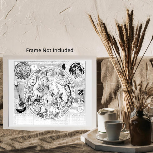 Posterizer 1 pcs-The Northern Hemisphere-Celestial Maps-Astrology & Zodiac Art-Astronomy & Celestial Art-Gift for Steampunk and Astrology Lovers- ...