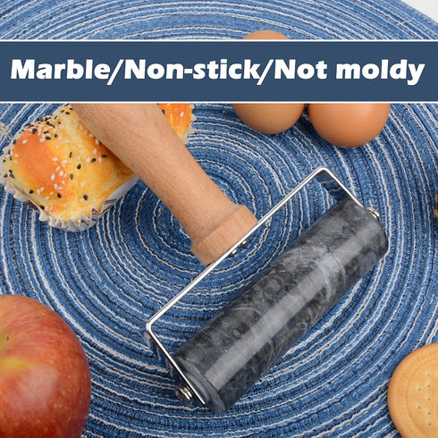 Rolling Pin Pizza Roller, Marble Roller Non-Stick T-Type, For Cake Baking Tortilla Fudge Pizza Cookies and Other Kitchen Baking Cooking (Type 1 Bl...