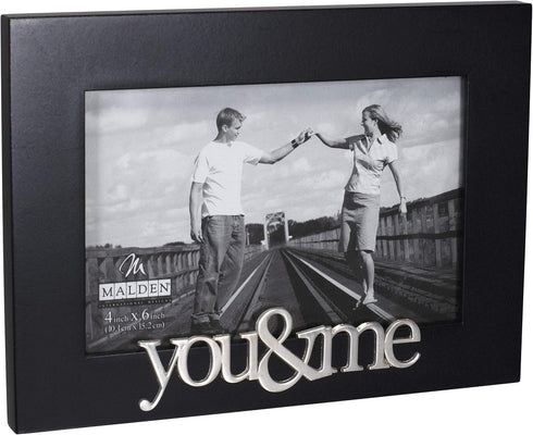 Malden International Designs Expressions You and Me Black Wood Picture Frame, 4x6, Black...
