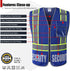 Retro-Reflection Security Safety Vests Heavy Duty Blue Mesh with 5 Pockets and Front Zipper Meet ANSI/ISEA 107-2015 (Blue-22, Large)...