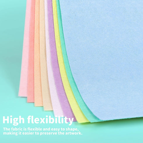 Pastel Stiff Felt Sheets Bundle: LOTOFUN 9pcs 8x35Inch Large Felt Sheet for Crafts...