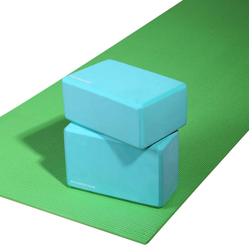 Signature Fitness Set of 2 High Density Yoga Blocks, 9"x6"x4" Each, Pair, Multiple Colors...