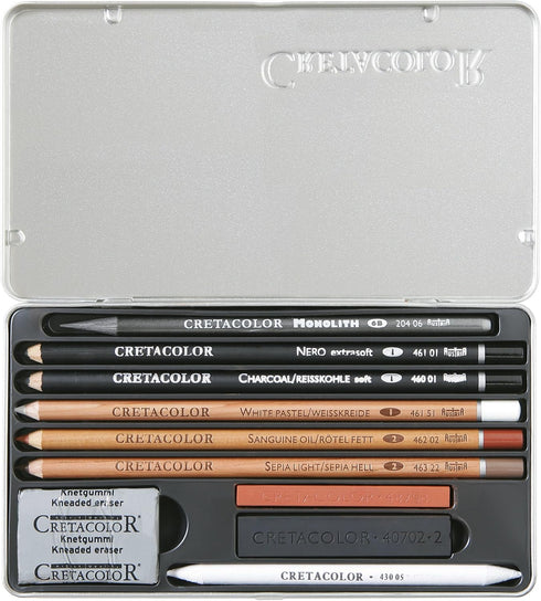 Cretacolor Artino Sketching Set (Basic Drawing Tin Set of 10)...