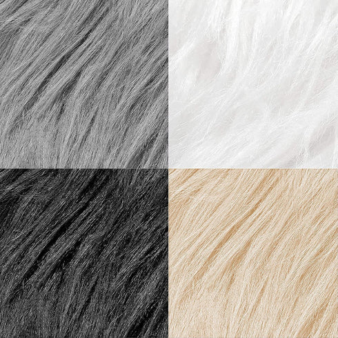4 Pieces Faux Fox Fur Square Fabric Shaggy Fur Patches Fabric Cuts Chair Cover Seat Cushion Pad for DIY Craft(Khaki, White, Black, Gray)...