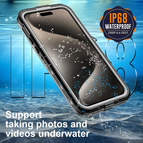 Mangix for iPhone 15 Pro Max Case,Waterproof with Built-in Screen Protector Military Grade Drop Tested Rugged Shockproof for Apple iPhone 15 Pro M...