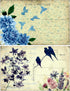 Bees & Birds Mulberry Rice Paper, 8 x 10.5 inch - 6 x Different Printed Mulberry Paper Images 30gsm Visible Fibres for Decoupage Crafts Mixed Medi...