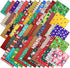60 Pieces Christmas 10 x 10 Inch Fabric Bundles Sewing Quilting Fabric Happy Christmas Santa Claus Elk Snowflake Christmas Tree Printing Fabric Sq...