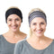 RiptGear Stretch Sport Headband for Women (Black Solid and Striped) — Non-Slip Sweat Wicking Fabric Great for Yoga, Running or The Gym — Soft Head...