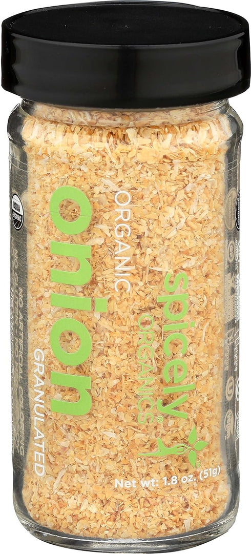 Spicely Organic Onion Granulates 1.80 Ounce Jar Certified Gluten Free...
