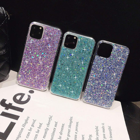 for iPhone 12 Case and iPhone 12 Pro Case Gel Clear Glitter Sparkle Bling Women Girls Cases Cute Rubber Slim Soft Silicone TPU Shockproof Drop Pho...