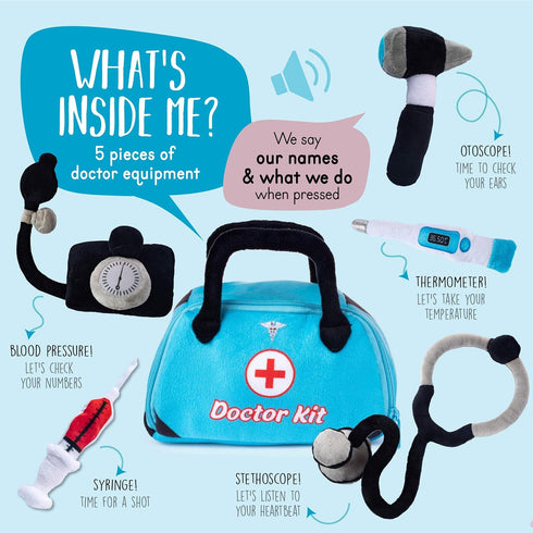 Talking Plush Toy Doctor Kit for Toddlers | Doctor Playset | Kid Doctor Set | Doctor Kit for Toddlers | Dr Kit | Includes Talking Blood Pressure M...