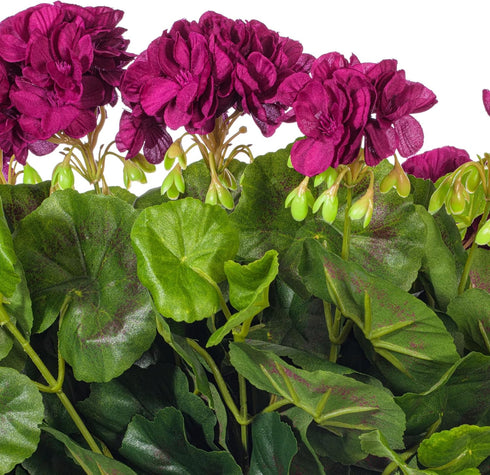 Vickerman Everyday Artificial Purple Geranium Bush 17.5" Long - Premium Faux Floral Decor for Wedding or Everyday Arrangements - Maintenance Free ...