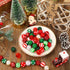 Whaline 60Pcs Christmas Bubblegum Beads 20mm Bulk Mixed Christmas Chunky Beads Red Green Acrylic Spacer Beads Xmas Gumball Loose Beads Kit for Chr...