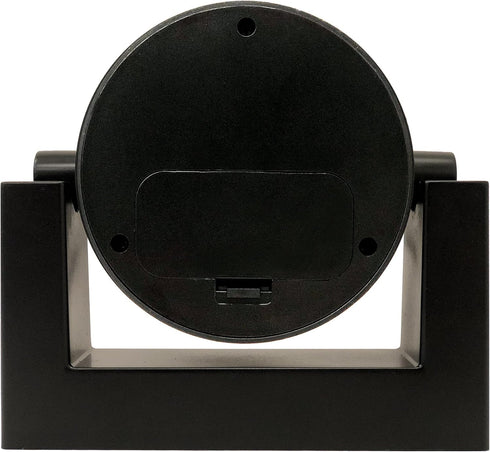Timekeeper Small Desktop Swivel Clock for Desk, Battery Operated, 6.75" Wide x 2" Tall, Black Frame White Face...