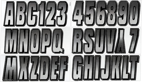 Hardline Products Series 300 Factory Matched 3-Inch Boat & PWC Registration Number Kit, White/Black - WHBKG300...