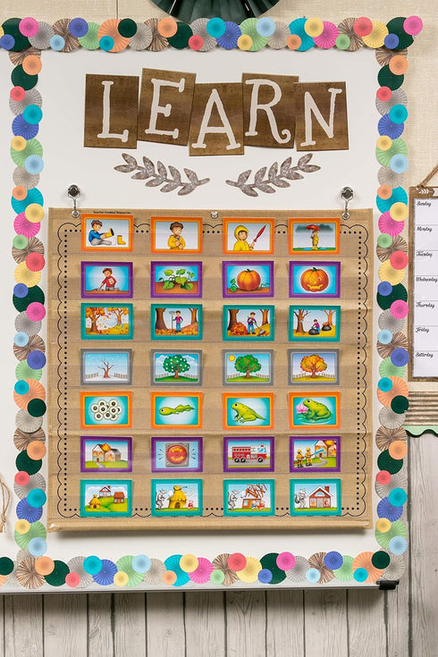 Teacher Created Resources Burlap 7 Pocket Chart (28" x 28") - 20837...