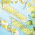 4 Rolls Lemon Wired Edge Ribbons 2.5 Inch x 24 Yards, Polka Dot Ribbon Lemon Stripe Lattice Craft Ribbon for Wrapping, DIY Project, Gift Wrapping,...