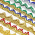 Long 14 Yard Wide 35mm/1.37inch Blue Gold with Gold Sequins lace Trim Decorated Gimp Trim Craft Ribbon for DIY Craft Sewing Fabric, Crafts and Sew...